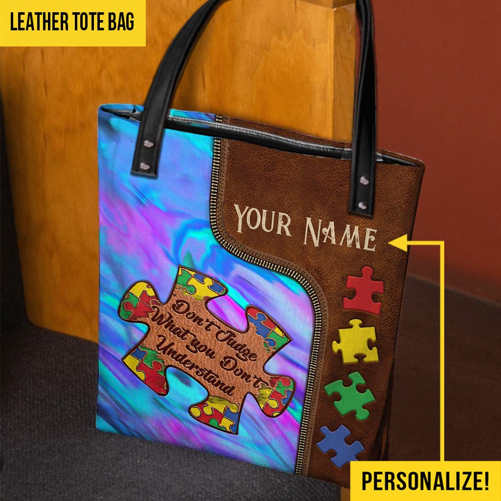 Ne jugez pas ce que vous ne comprenez pas - Sac fourre-tout personnalisé pour la sensibilisation à l'autisme