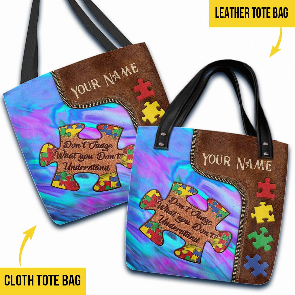Ne jugez pas ce que vous ne comprenez pas - Sac fourre-tout personnalisé pour la sensibilisation à l'autisme