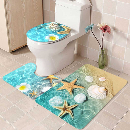 Ensemble de 3 tapis de bain « Amoureux de la plage et de la mer »
