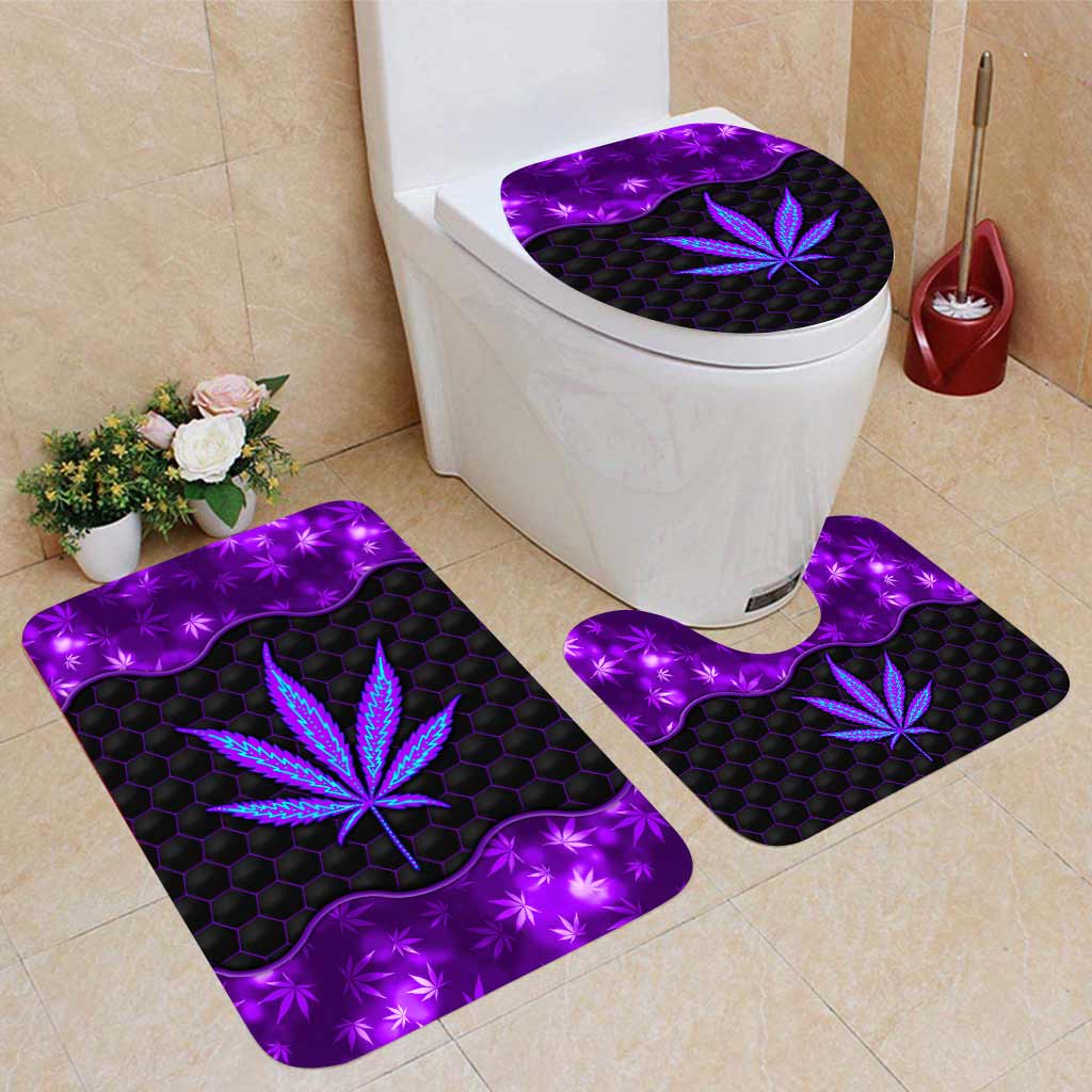 Ensemble rideau et tapis de bain Magic Leaf - Motif cannabis personnalisé