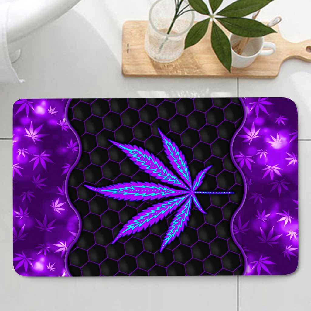Ensemble rideau et tapis de bain Magic Leaf - Motif cannabis personnalisé