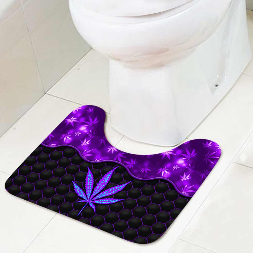 Ensemble rideau et tapis de bain Magic Leaf - Motif cannabis personnalisé