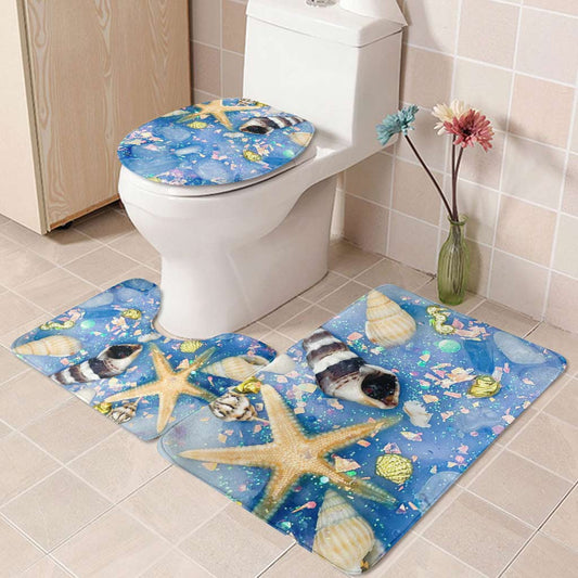 Ensemble de 3 tapis de bain Beach Soul - Sea Lover avec motif imprimé en 3D