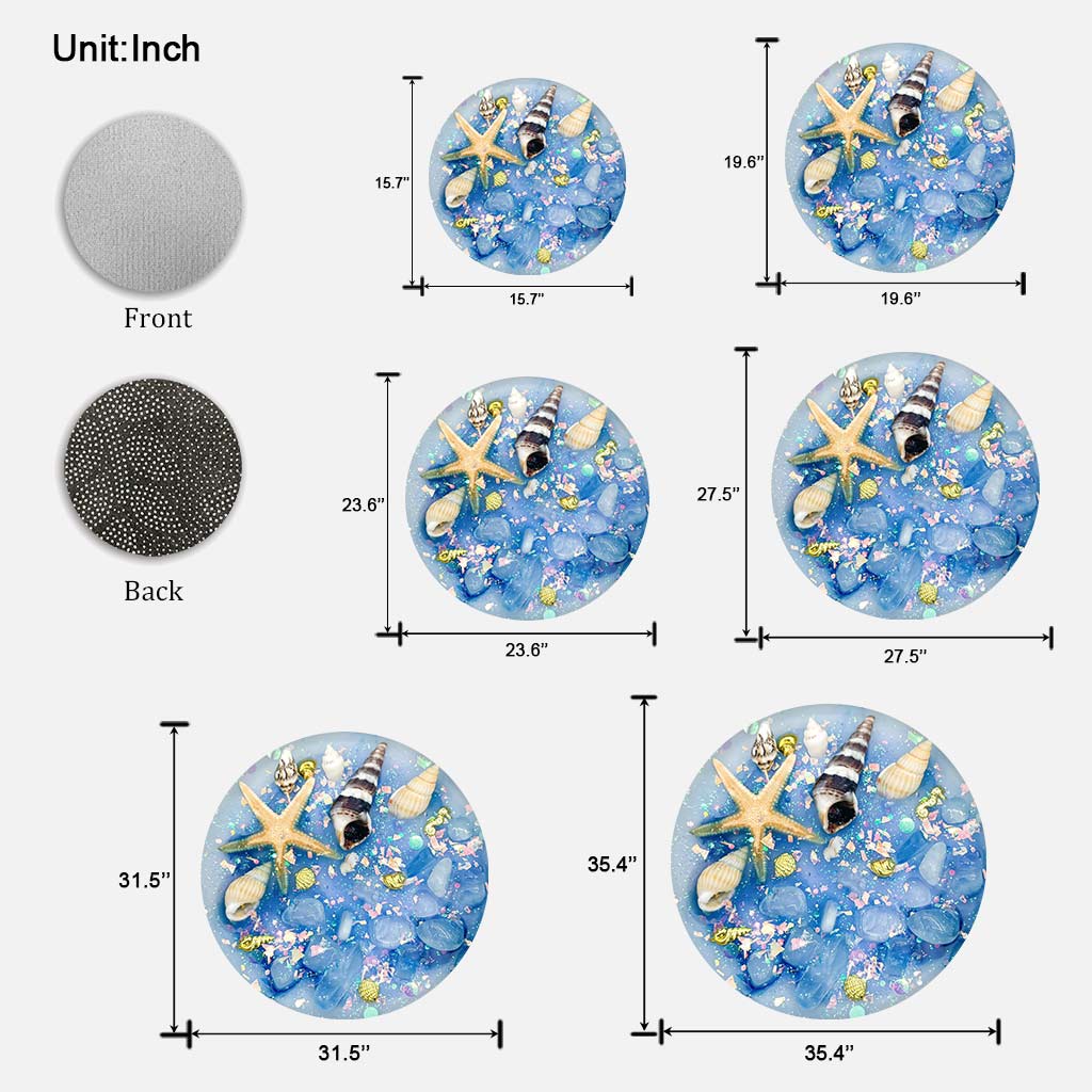 Paillasson « Âme de plage » en forme de mer avec motif imprimé en 3D