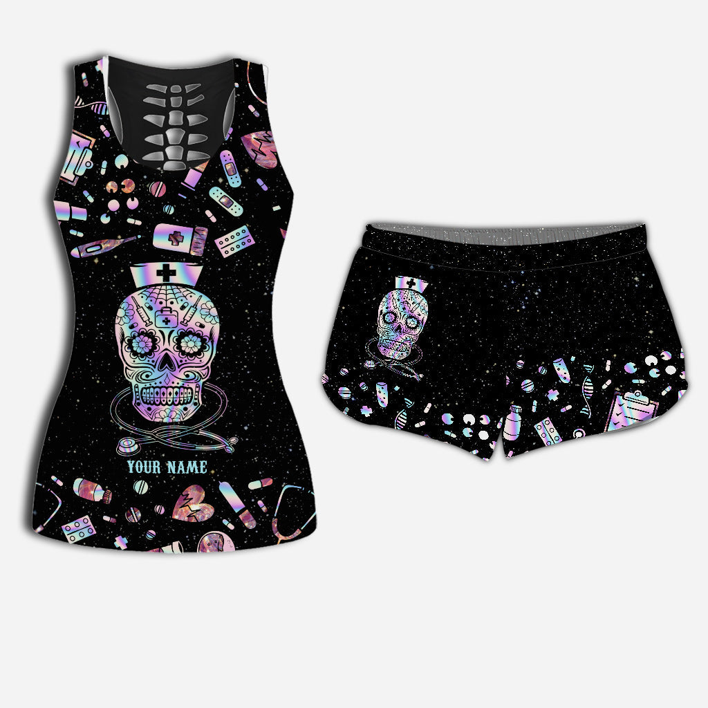 Pink Nurse Life - Débardeur et short personnalisés pour infirmière