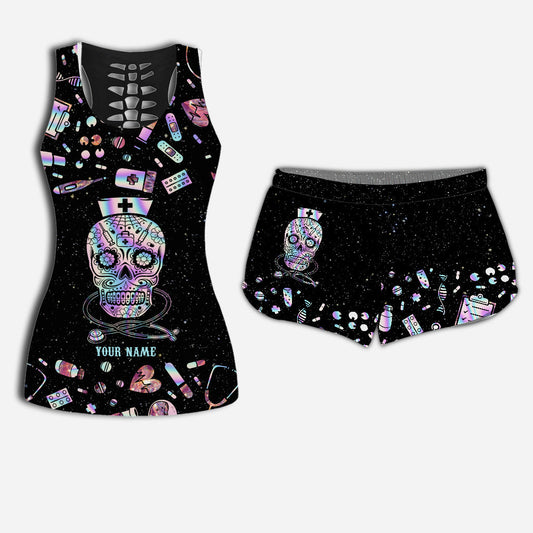 Pink Nurse Life - Débardeur et short personnalisés pour infirmière