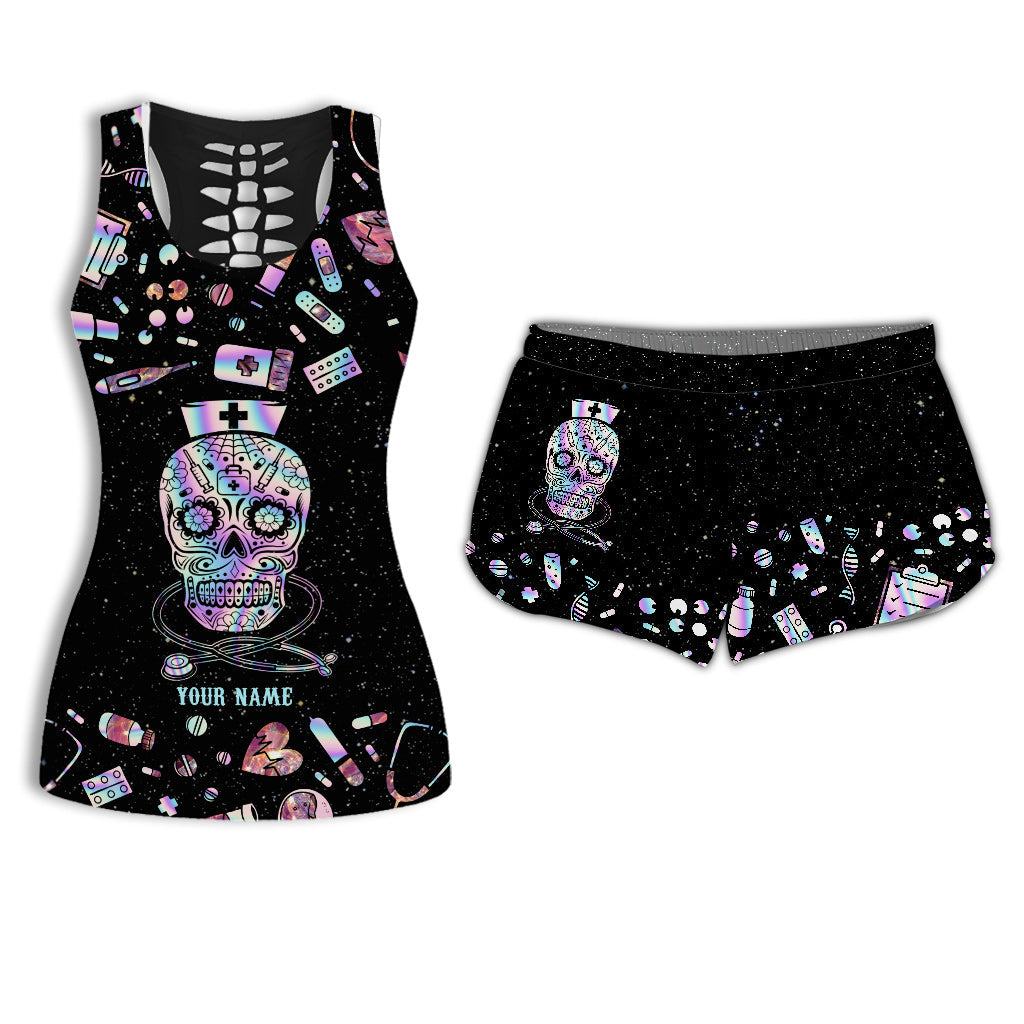 Pink Nurse Life - Débardeur et short personnalisés pour infirmière