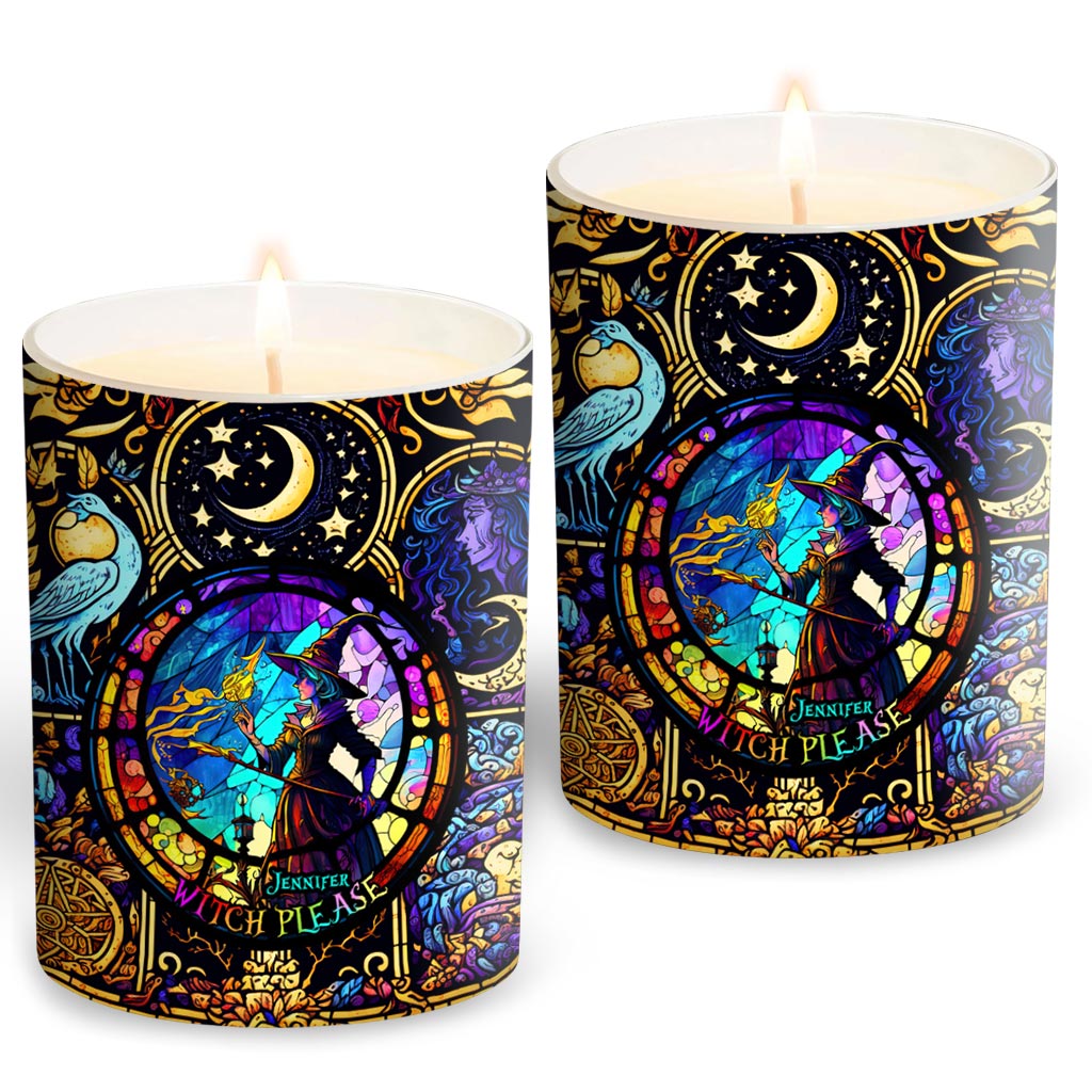 Witch Please - Personalized Witch Candle With Wooden Lid