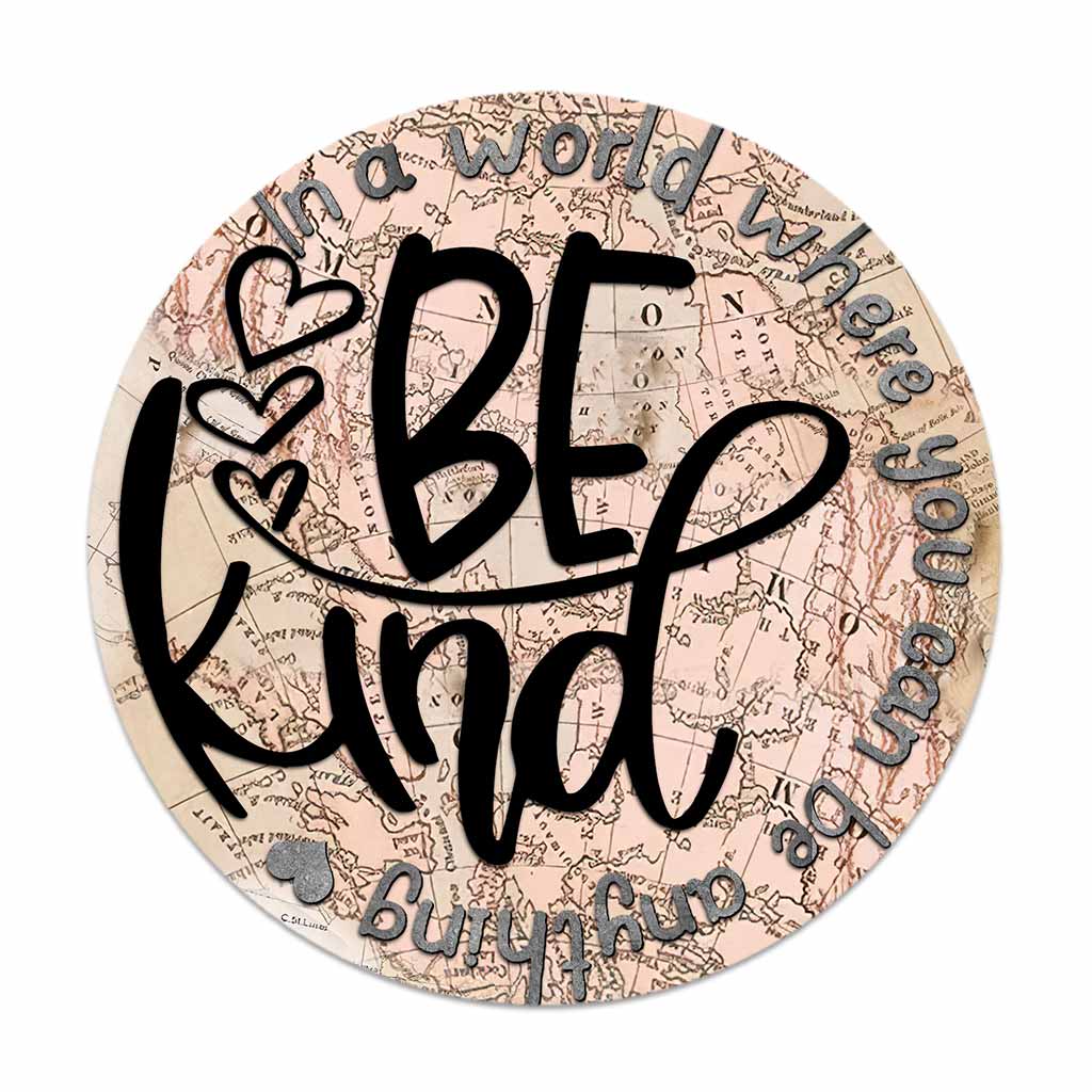 In A World - Teacher Round Wood Sign