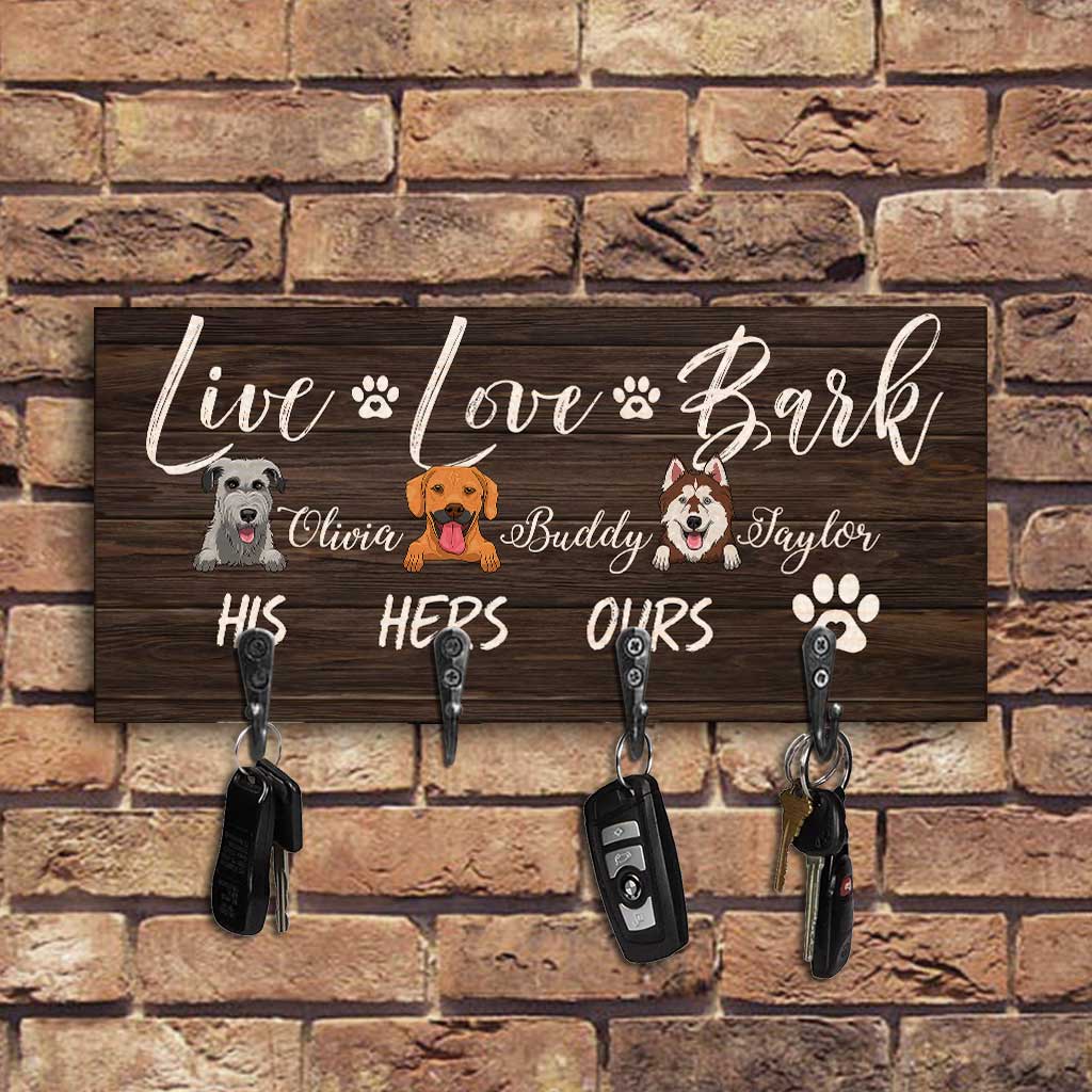 Live Love Bark - Porte-clés pour chien personnalisé