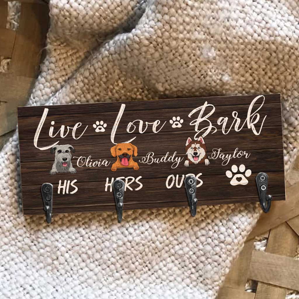 Live Love Bark - Porte-clés pour chien personnalisé