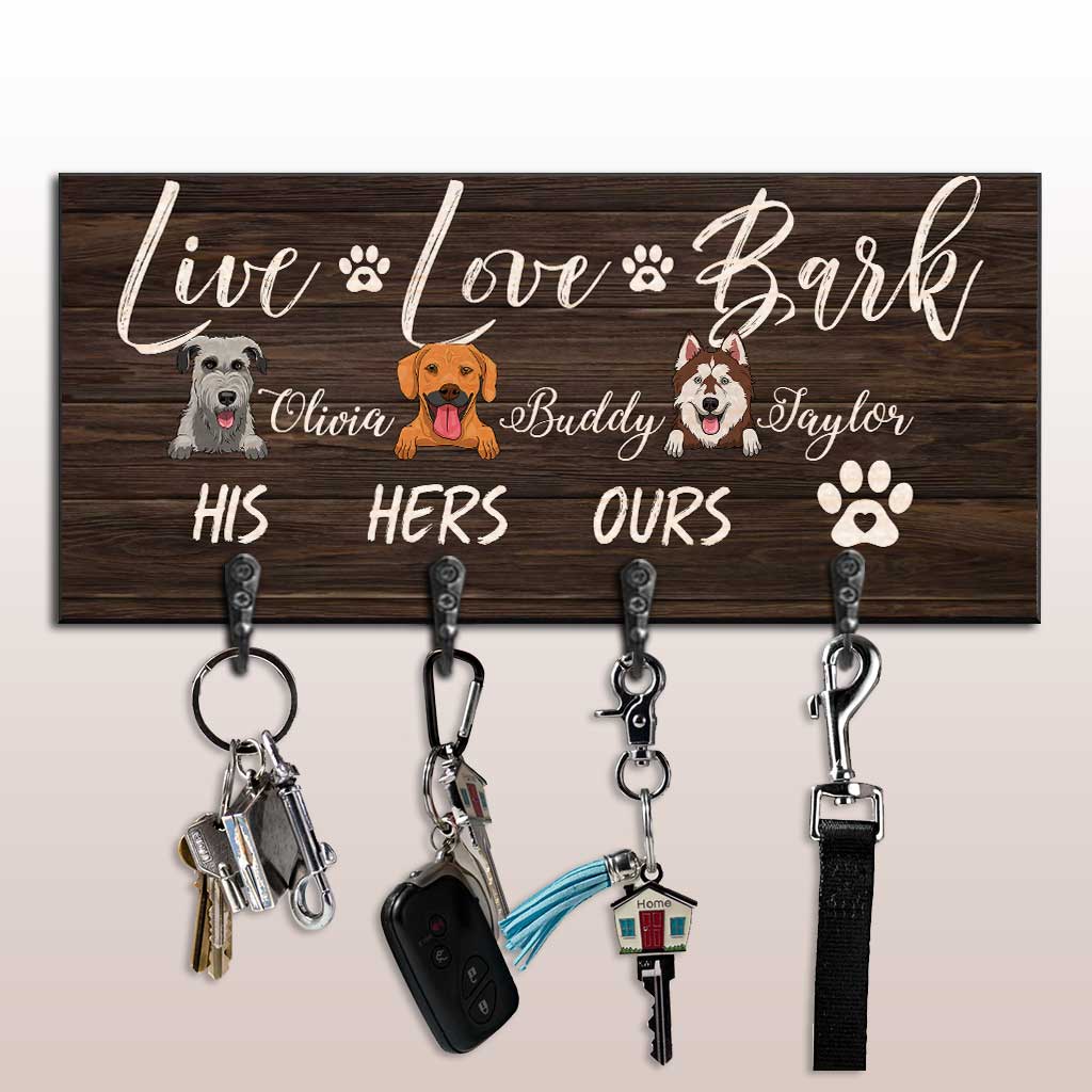 Live Love Bark - Porte-clés pour chien personnalisé
