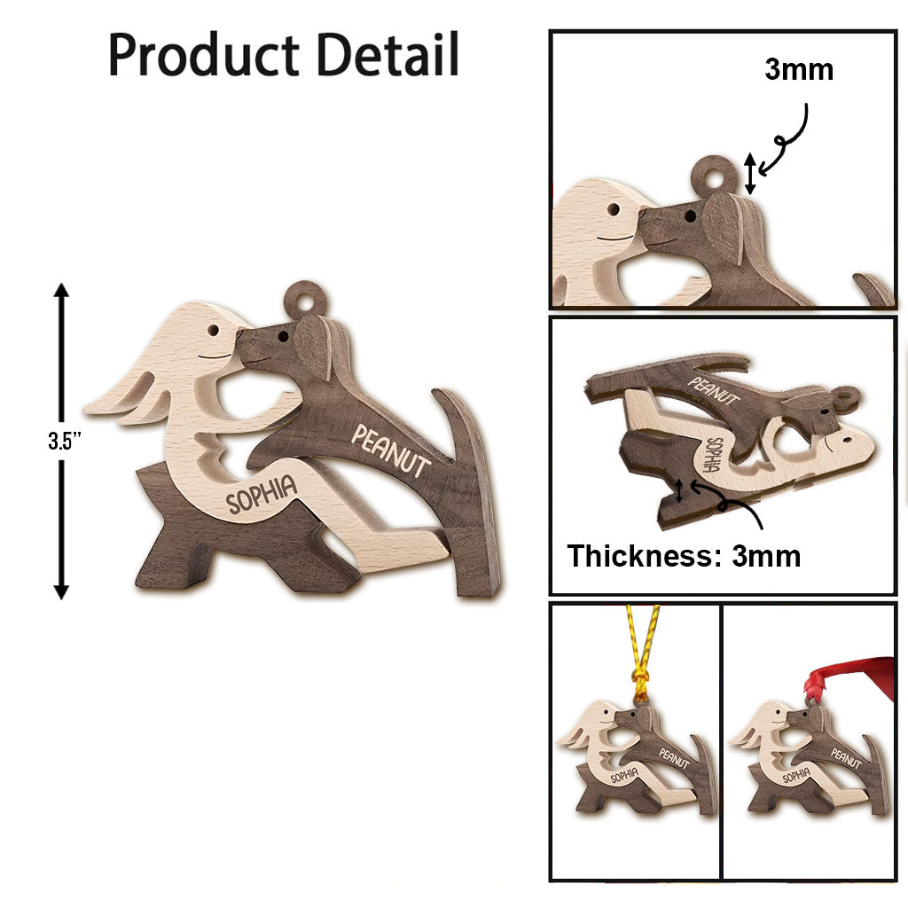 La vie est plus belle avec mes chiens - Ornement de Noël personnalisé pour chien (Impression recto verso)
