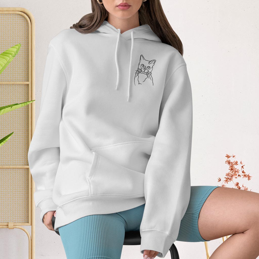 Sweat à capuche brodé personnalisé avec motif de chat