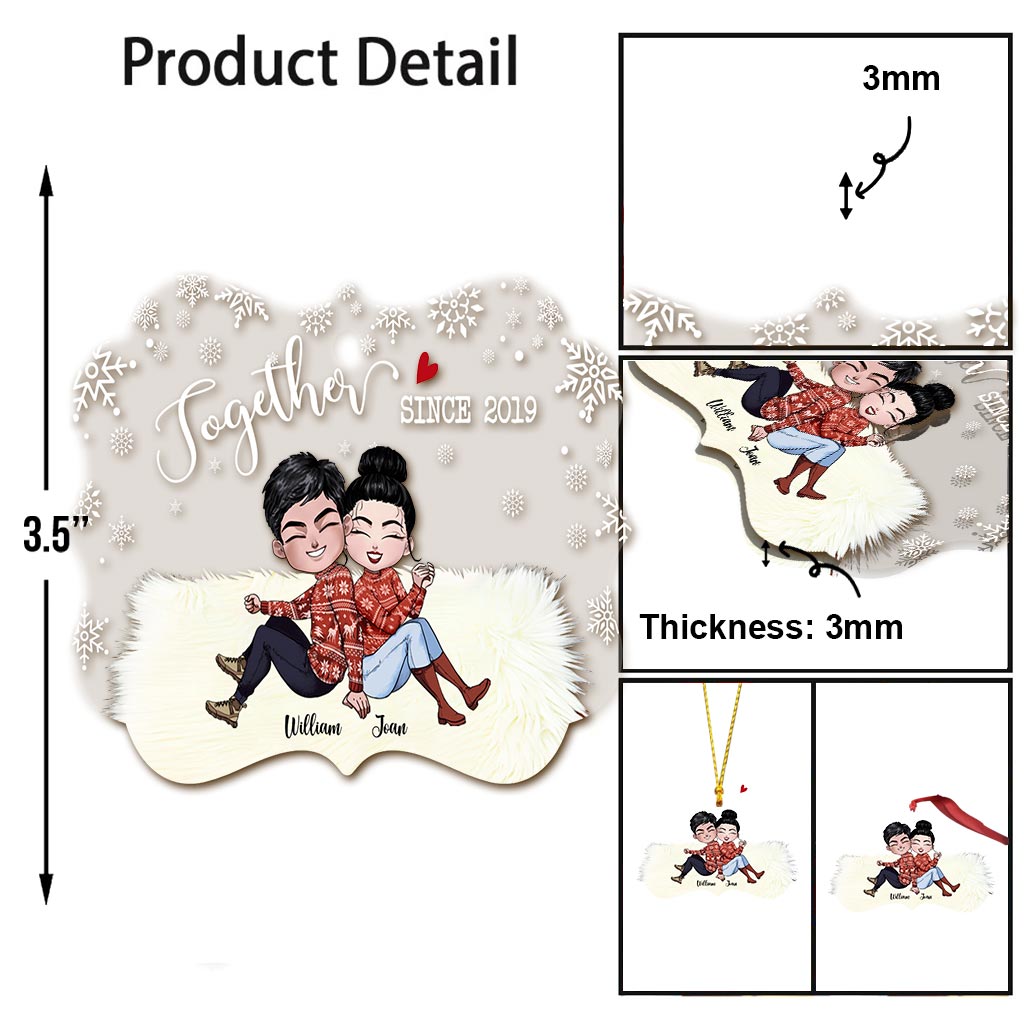 Together Since - Personalized Christmas Couple Transparent Ornament