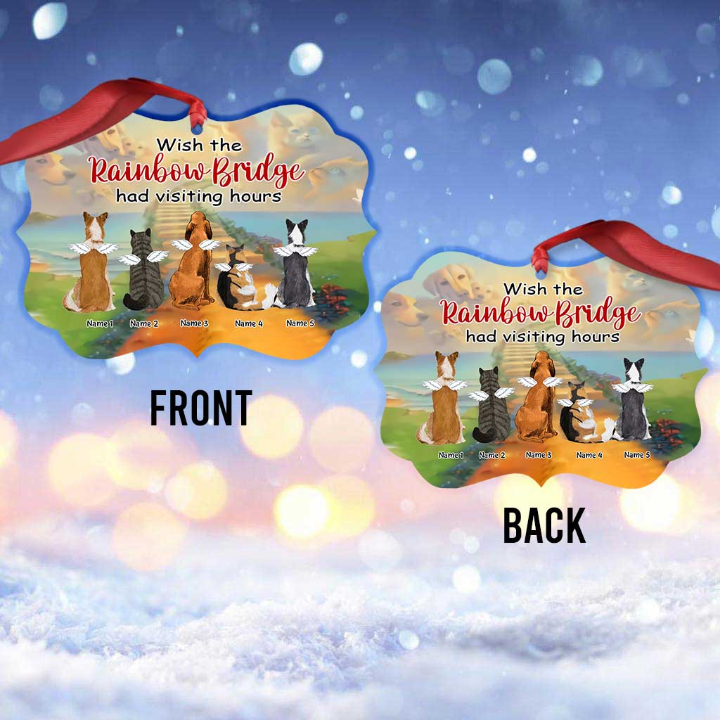 Rainbow Bridge In My Heart - Personalized Christmas Dog Ornament (Printed On Both Sides)