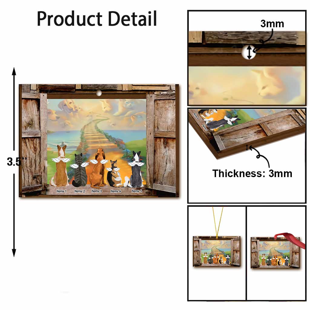 Rainbow Bridge In My Heart - Personalized Christmas Dog Ornament (Printed On Both Sides)