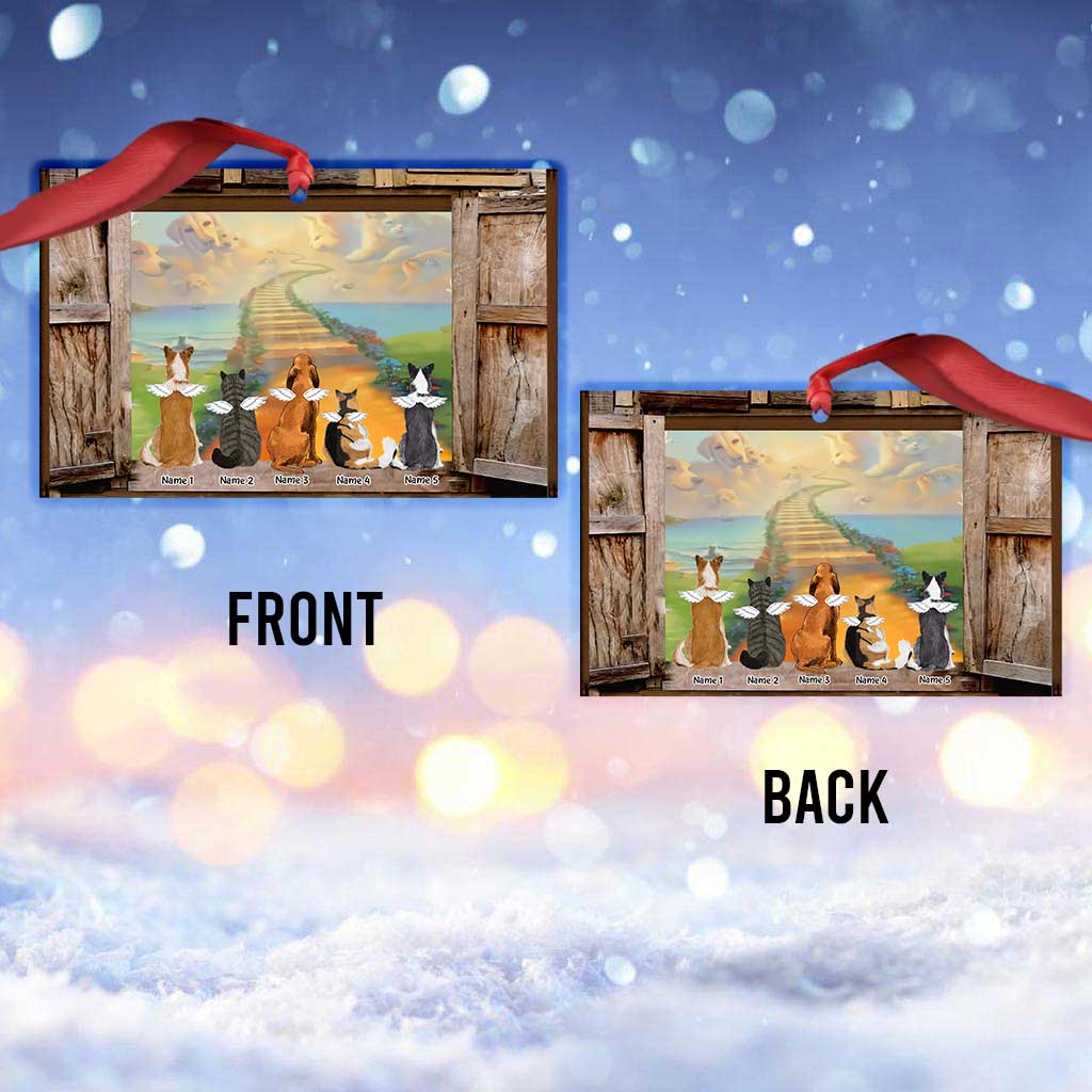 Rainbow Bridge In My Heart - Personalized Christmas Dog Ornament (Printed On Both Sides)