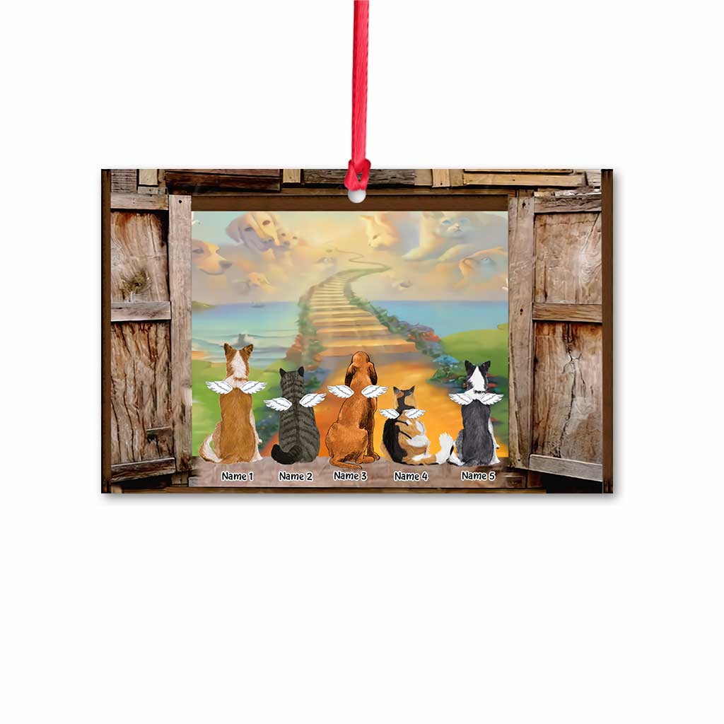 Rainbow Bridge In My Heart - Personalized Christmas Dog Ornament (Printed On Both Sides)