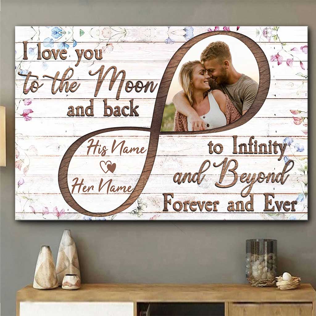 I Love You to Infinity and Beyond - Personalized Couple Canvas And Poster