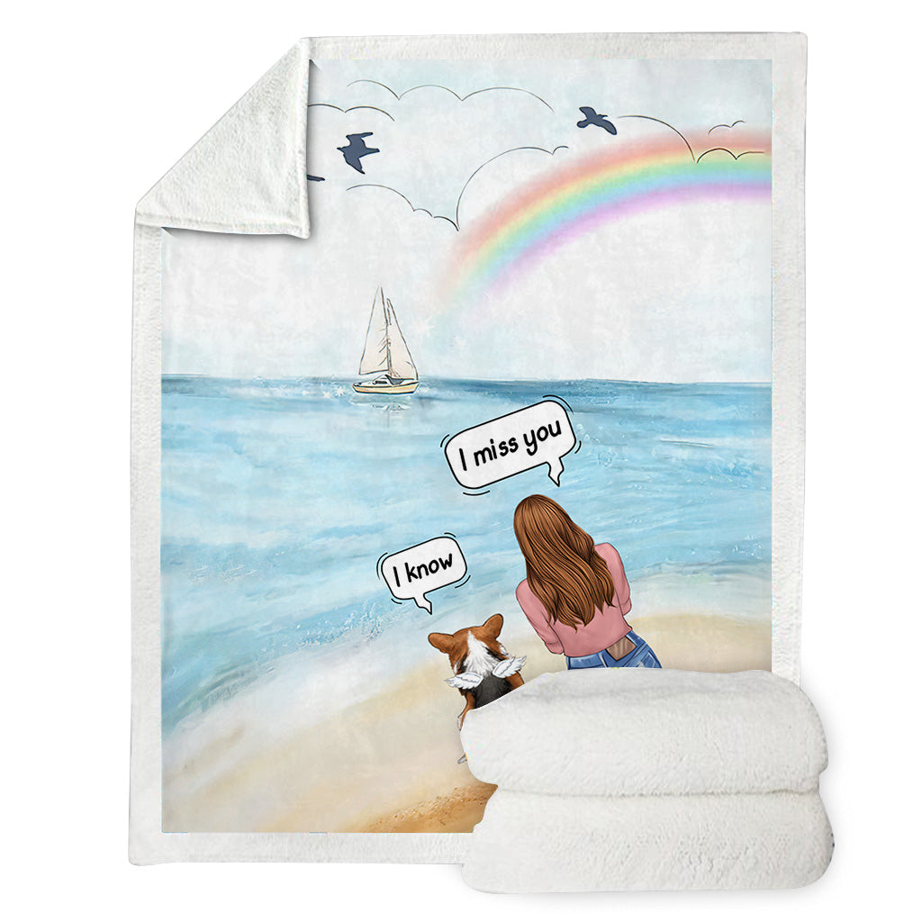 I Miss You - Personalized Dog Blanket