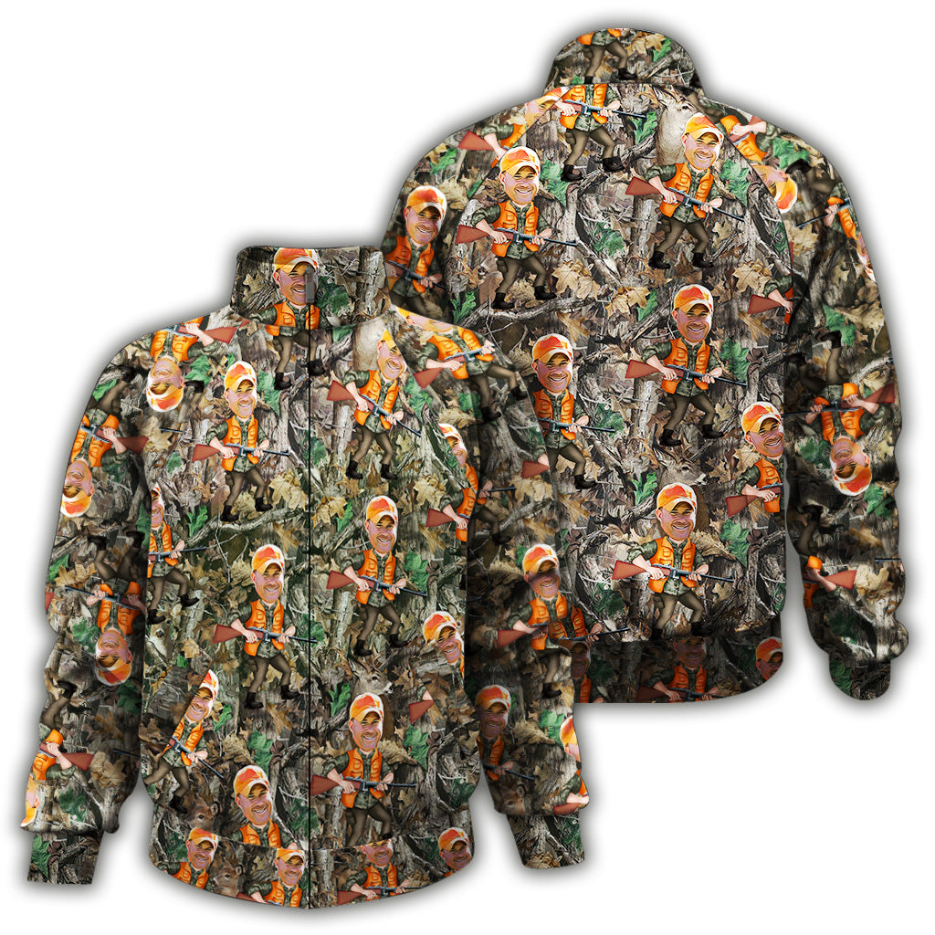 Veste de chasse personnalisée avec photo intégrée - Veste zippée de chasse