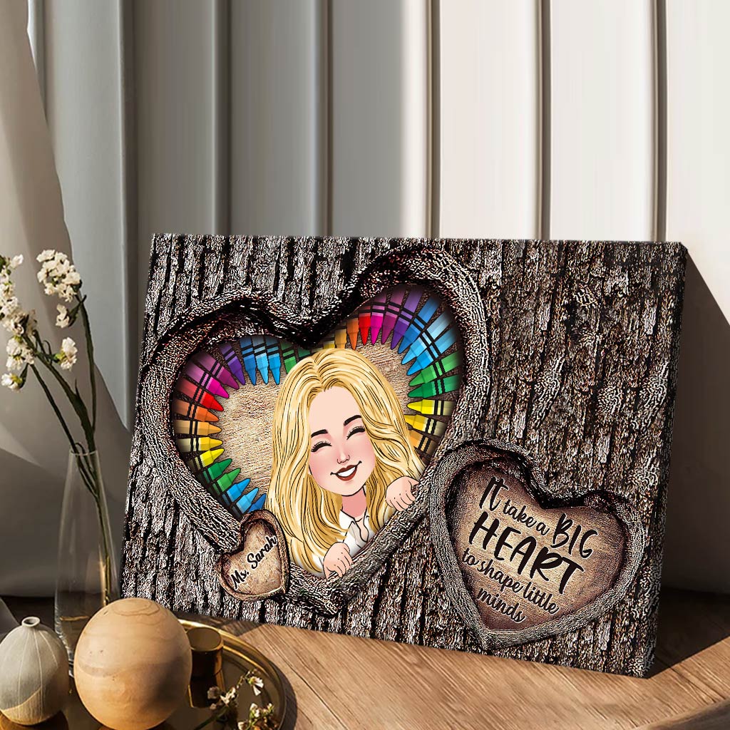 Il faut avoir un grand cœur - Toile et affiche personnalisées pour enseignants