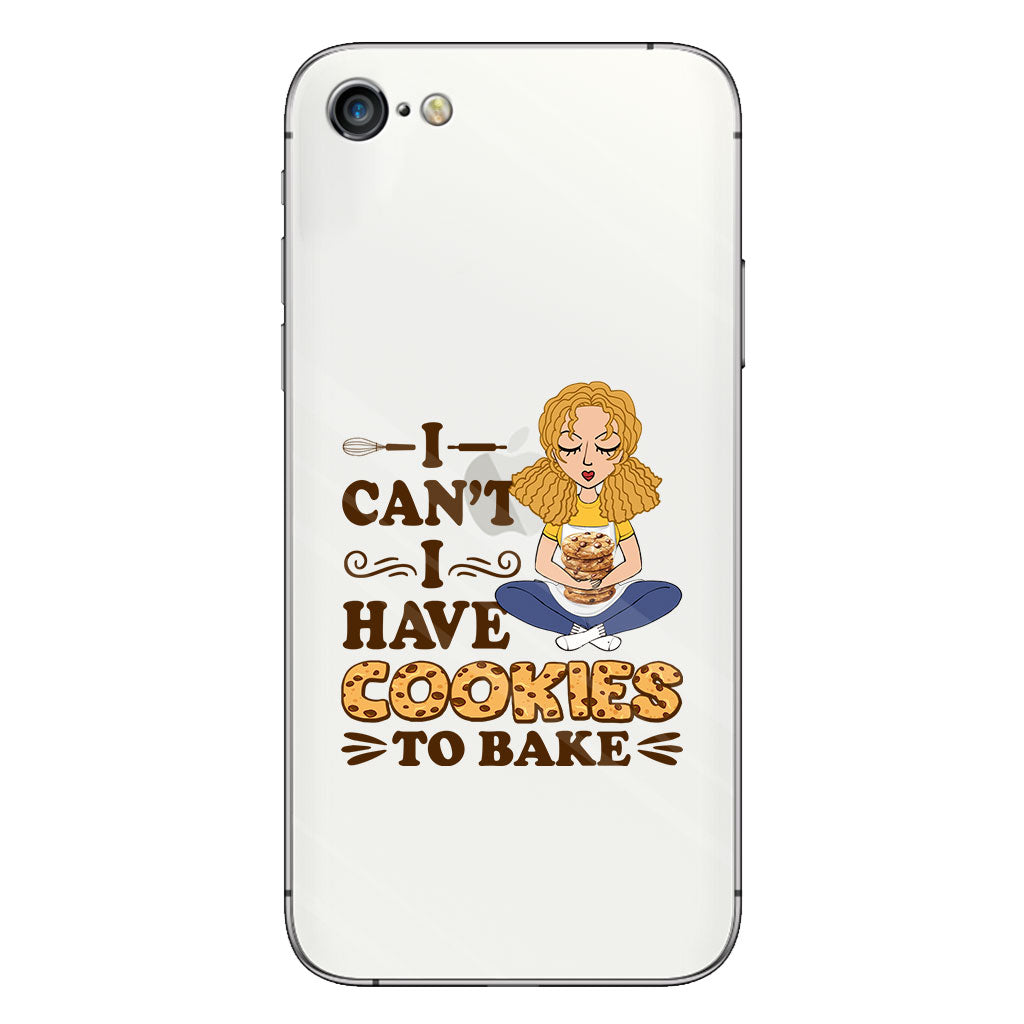 I Can't I Have Cookies To Bake - Personalized Baking Clear Phone Case