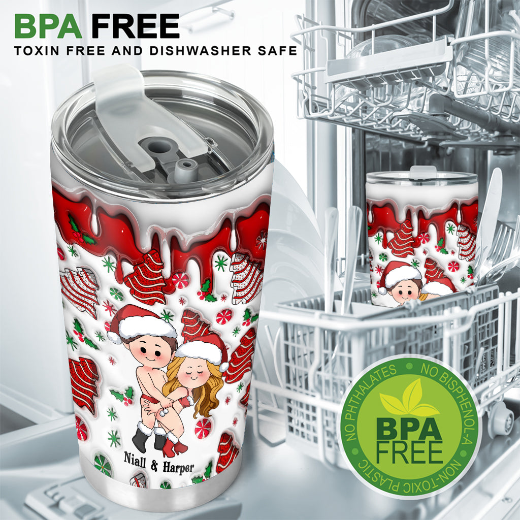 Je t'aime comme j'aime mon café, chaud et à l'intérieur - Gobelet isotherme personnalisé pour couples