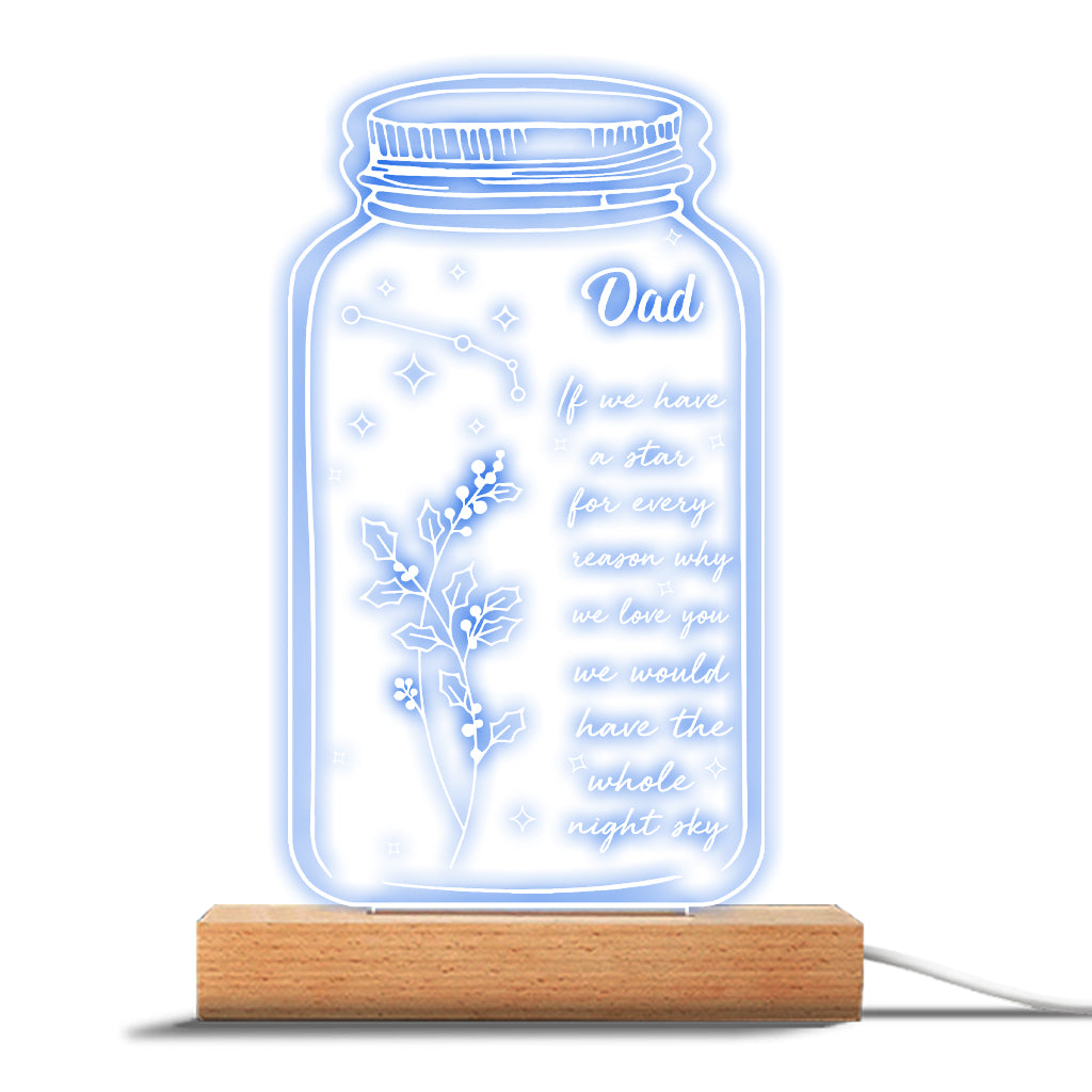 Si j'avais une étoile : Fleur de naissance et signe du zodiaque - Cadeau pour maman, grand-mère, fille, épouse, petite amie, papa, grand-père, petit ami, mari - Plaque lumineuse personnalisée