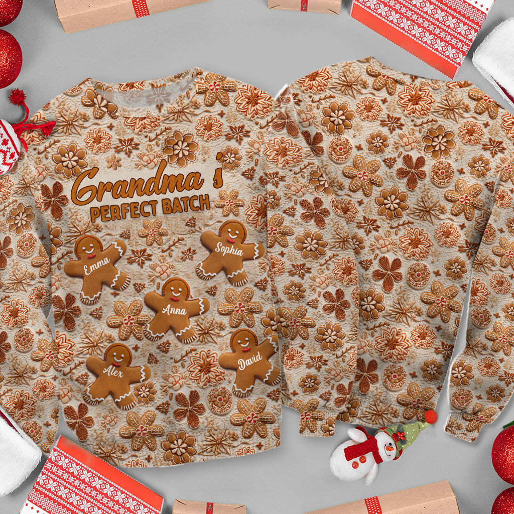 Grandma's Perfect Batch - Gift for grandma - Personalized Ugly Sweater