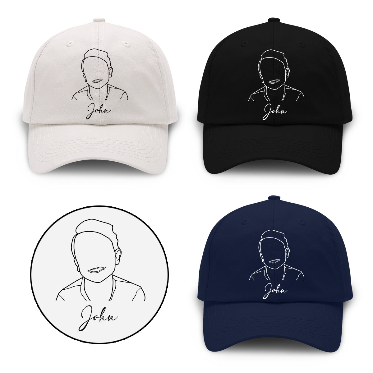 Casquette classique brodée personnalisée pour enfant avec photo -