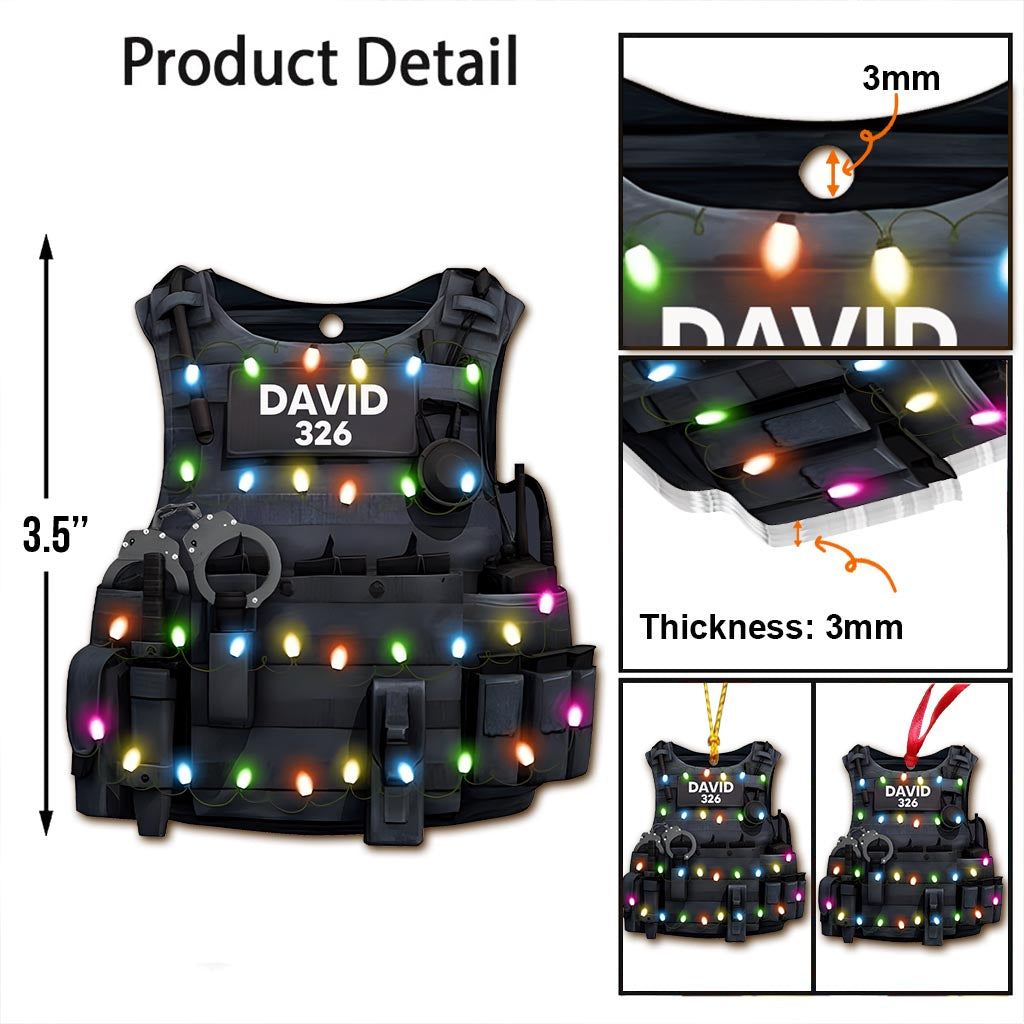 Police Armor Vest - Personalized Police Officer Ornament
