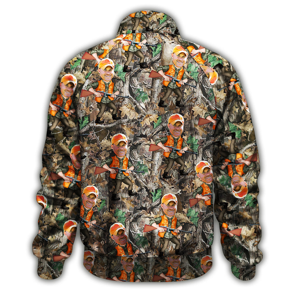 Veste de chasse personnalisée avec photo intégrée - Veste zippée de chasse