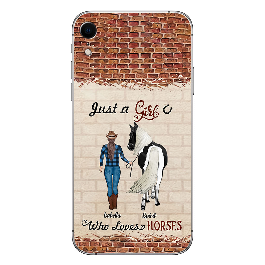 Une fille qui aime les chevaux - Coque de téléphone personnalisée avec motif cheval