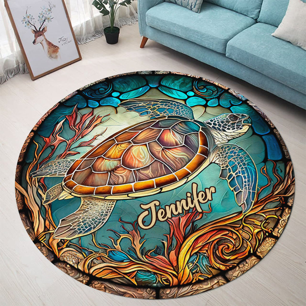 Love Turtles - Personalized Turtle Round Rug