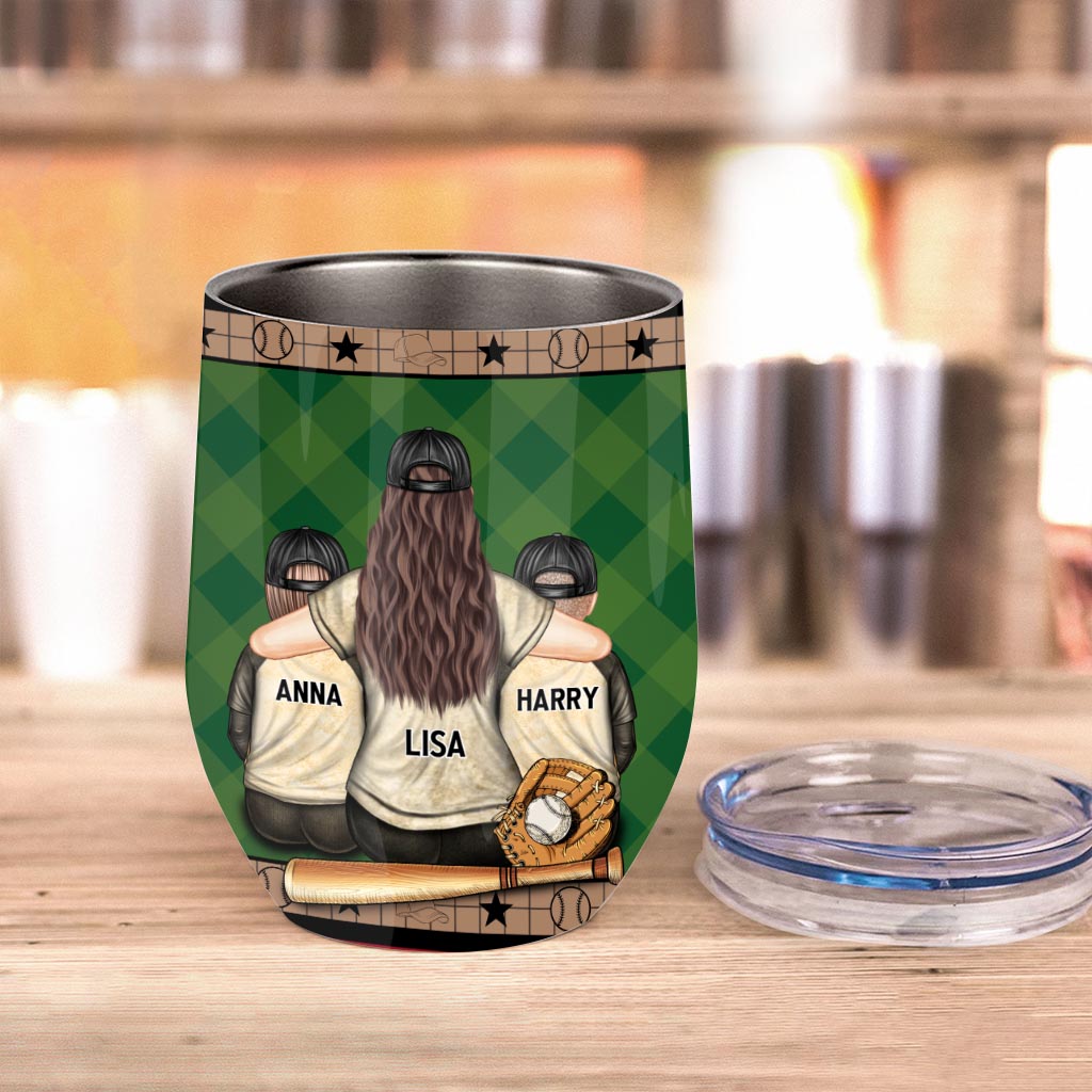 My Heart Is On That Field - Personalized Baseball Wine Tumbler