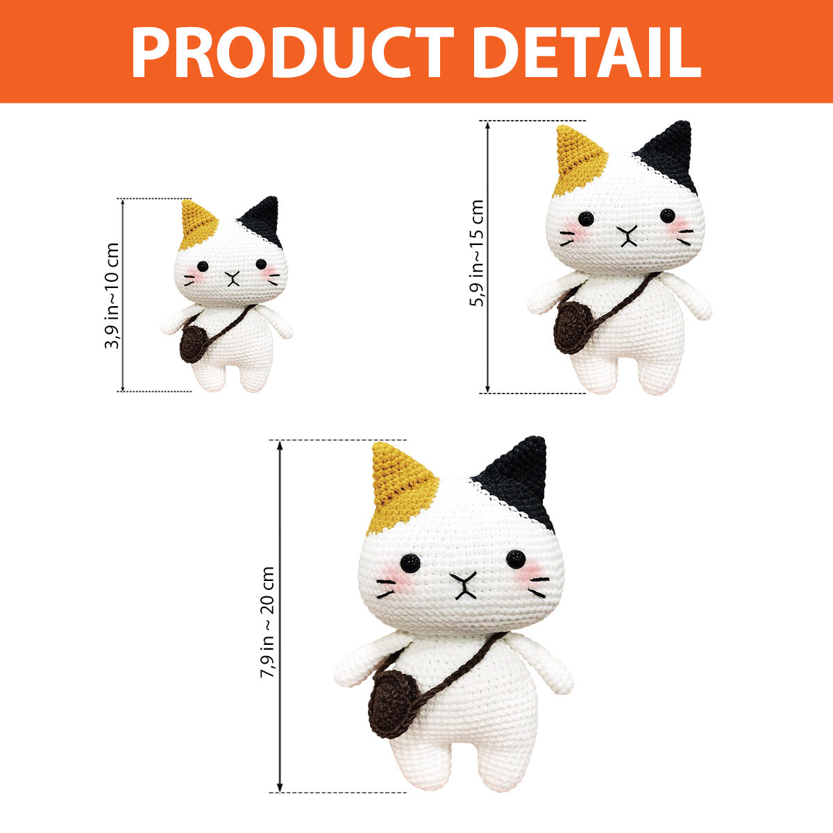 Chat amigurumi au crochet - Cadeau pour les amoureux des chats - Poupée tricotée à la main personnalisée