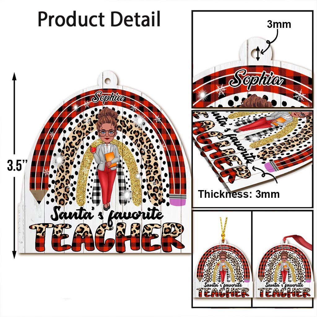 Santa's Favorite Teacher - Personalized Teacher Ornament