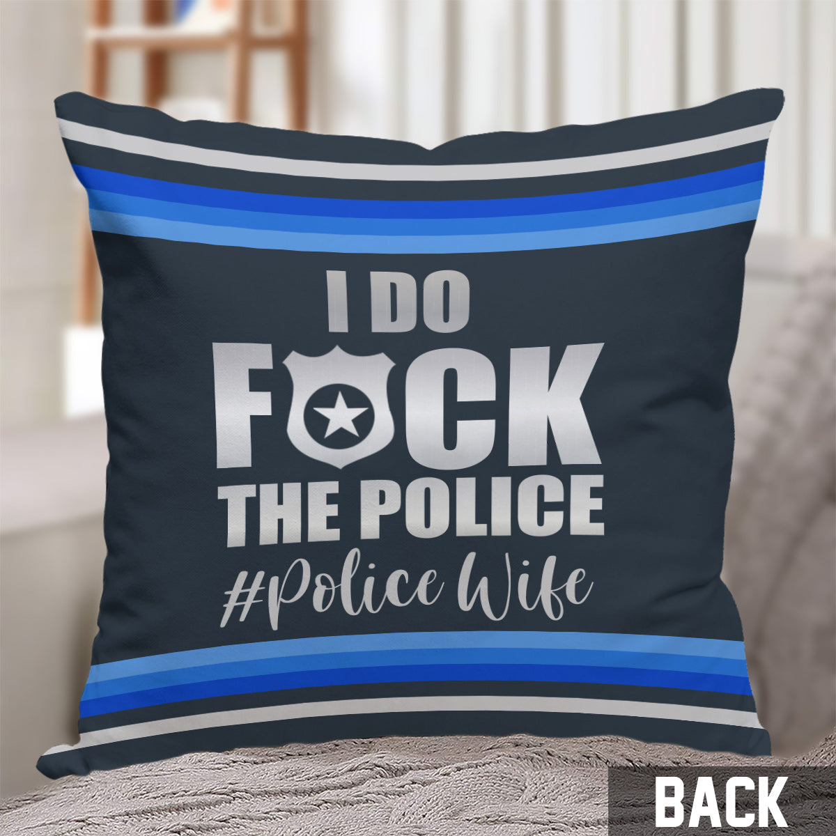 J'adore la police - Coussin décoratif personnalisé pour couple