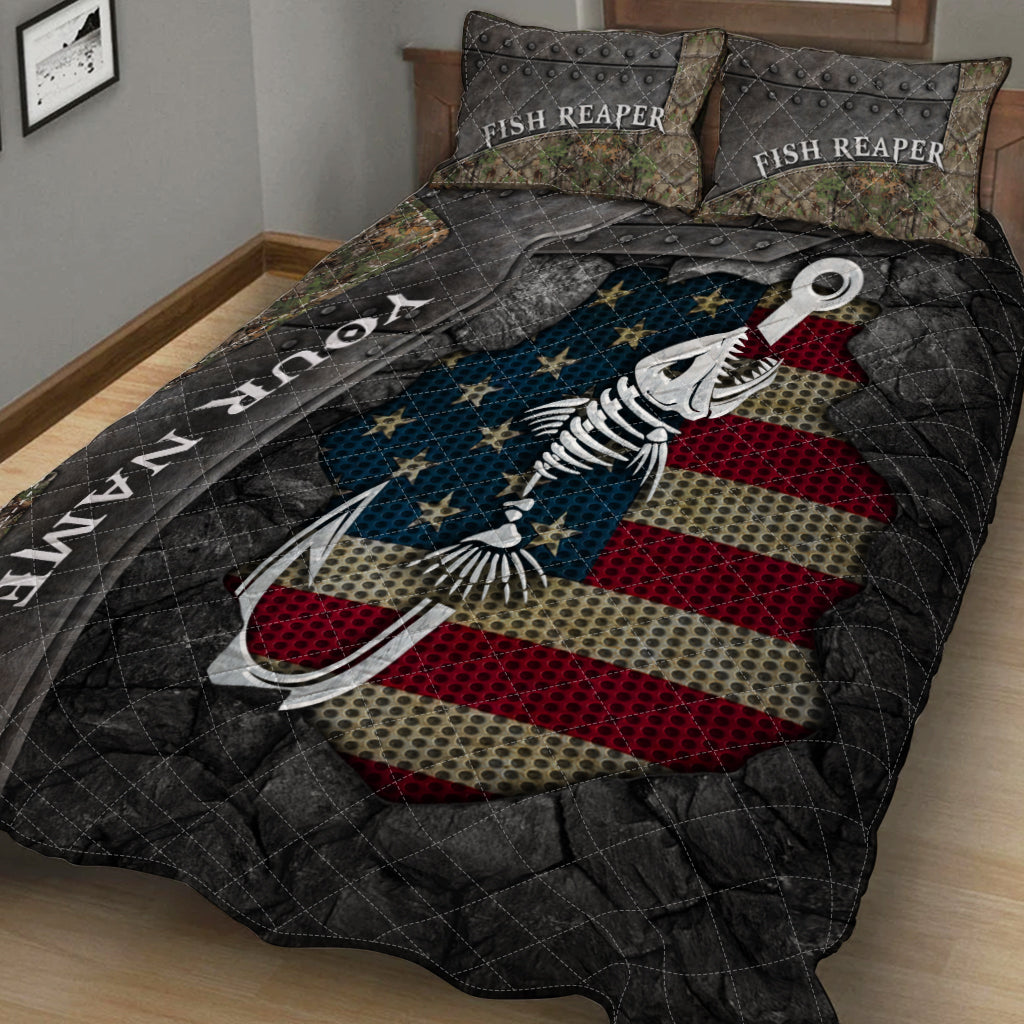 Fish Reaper - Ensemble de courtepointe de pêche personnalisé