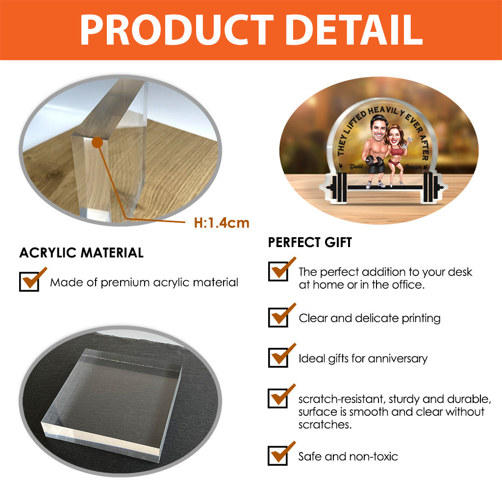 Ils ont soulevé des poids pour toujours - Plaque acrylique personnalisée en forme de fitness