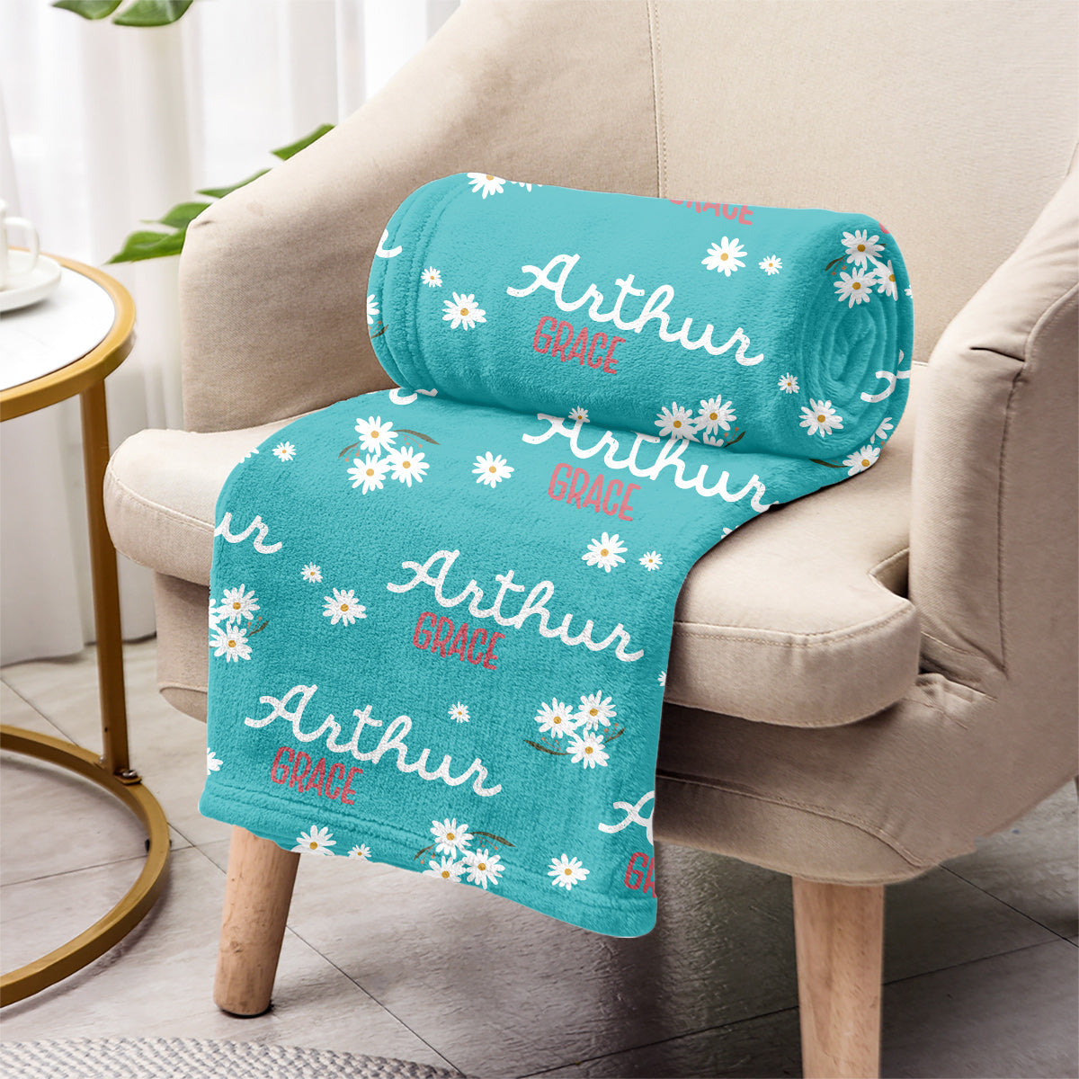 Couverture enfant personnalisée Daisy avec nom