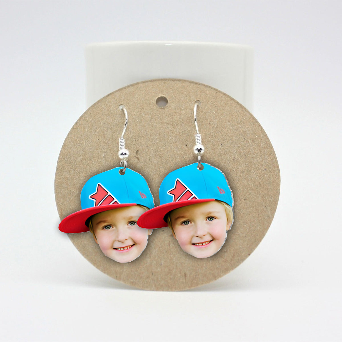 Boucles d'oreilles photo personnalisées - Cadeau pour maman - Boucles d'oreilles personnalisées