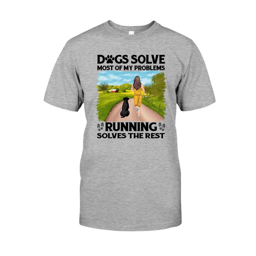 Dogs And Running Solve My Problems - Personalized Running T-shirt & Hoodie