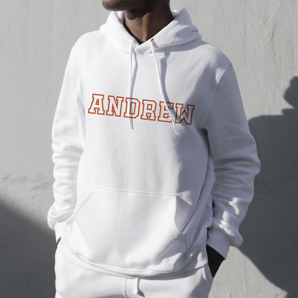 Sweat à capuche brodé personnalisé pour couple - Nom personnalisé
