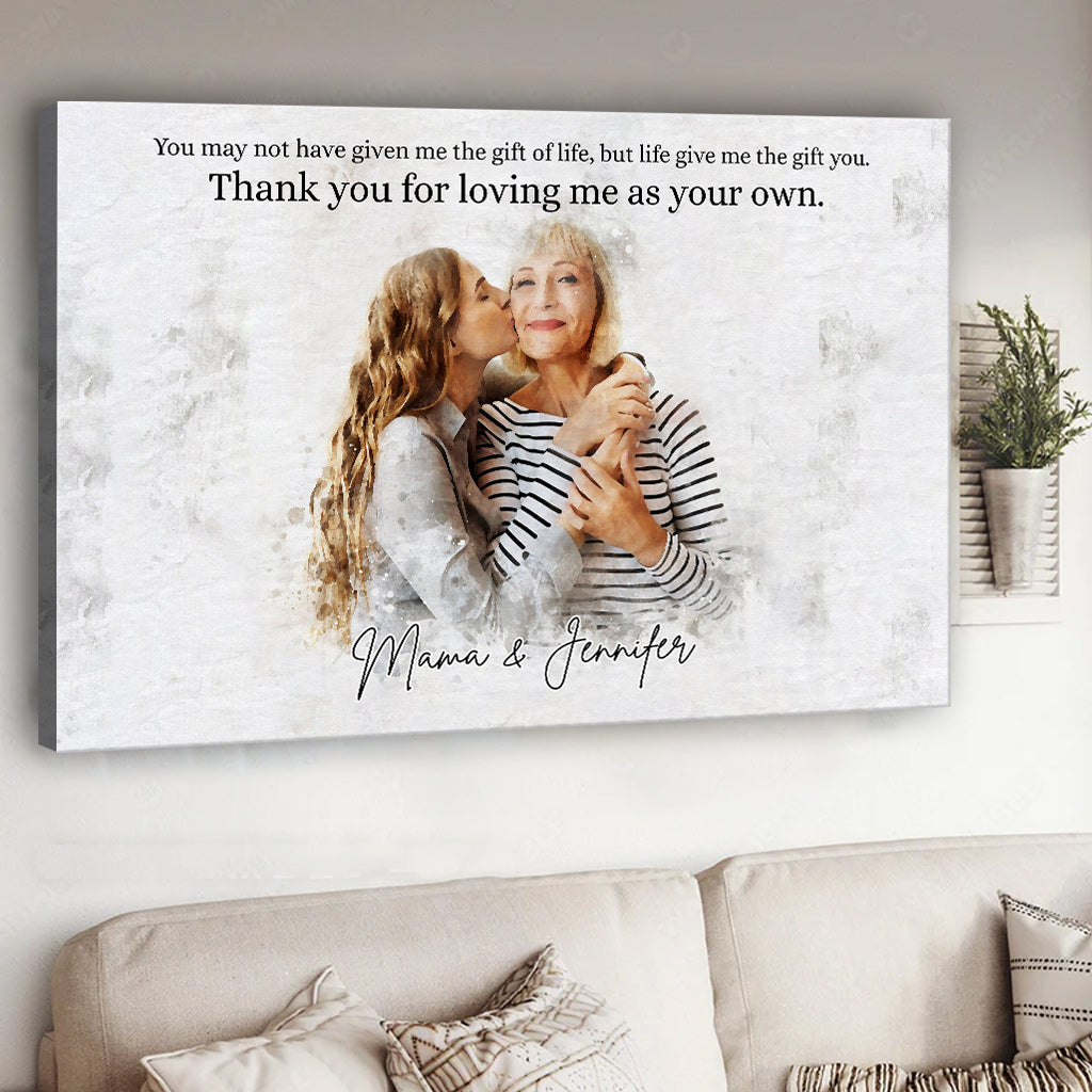 Portrait aquarelle de la belle-mère - Toile et affiche personnalisées pour la belle-mère