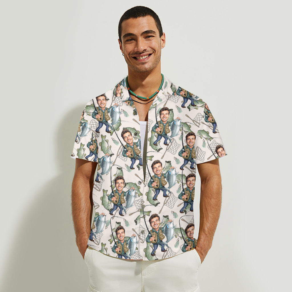 Cadeau pour papa, mari, oncle pêcheur… - Chemise hawaïenne de pêche personnalisée