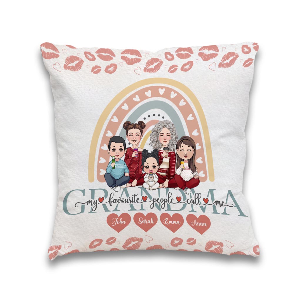My Favorite People Calls Me Grandma - Personalized Grandma Throw Pillow