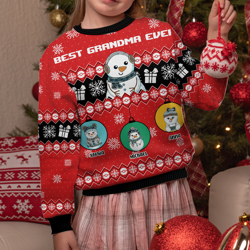 Best Grandma Ever - Personalized Grandma Ugly Sweater